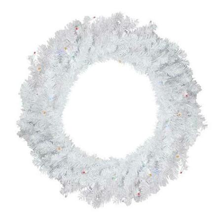 QUEENS OF CHRISTMAS 3 ft. White Sequoia Pre-Lit with LED Wreath, Multi Color GWWSQ-03-L5M